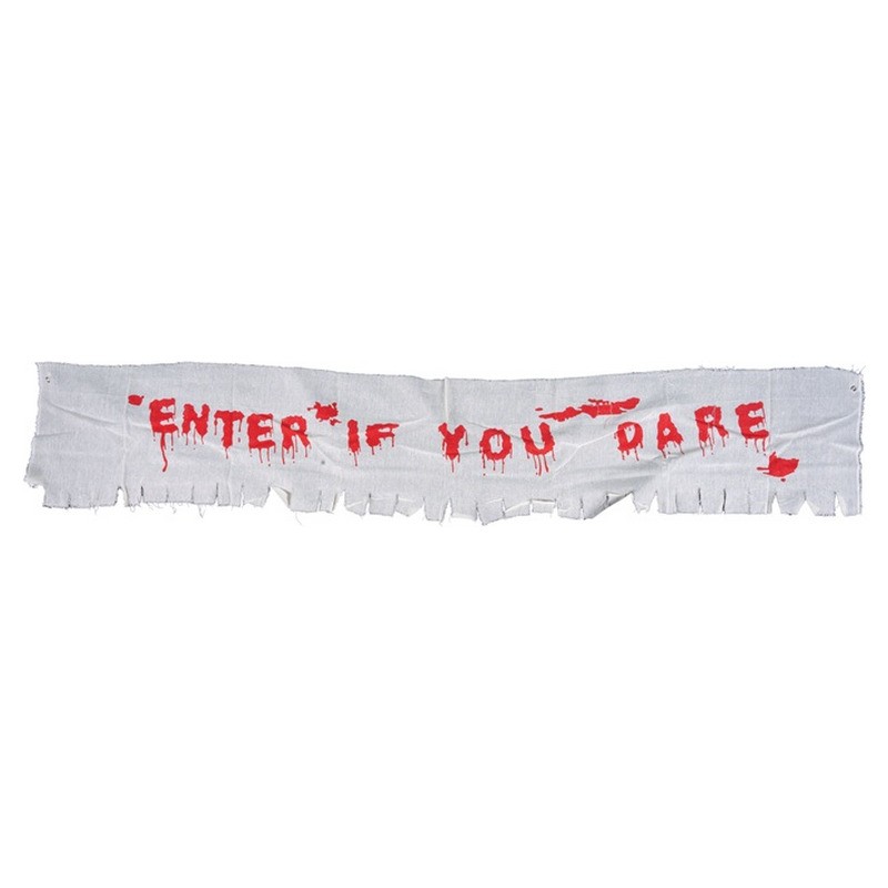 Bannière horreur Halloween "Enter If You Dare" 1,8 m