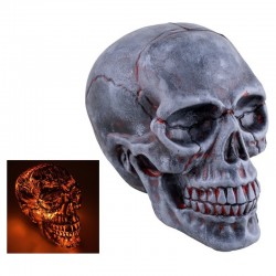 Crâne gris lumineux 20 cm
