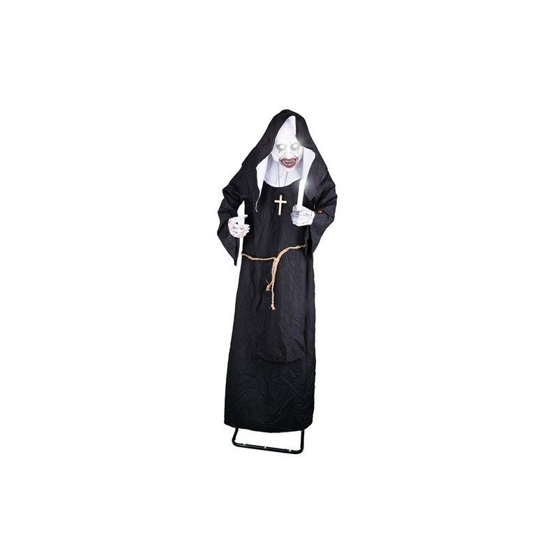 Nonne hantée lumineuse, sonore et motorisée 1,85 m