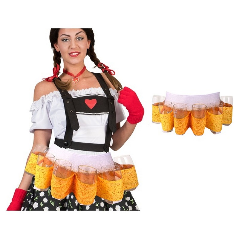 Ceinture porte-gobelets motif bière 135x20cm
