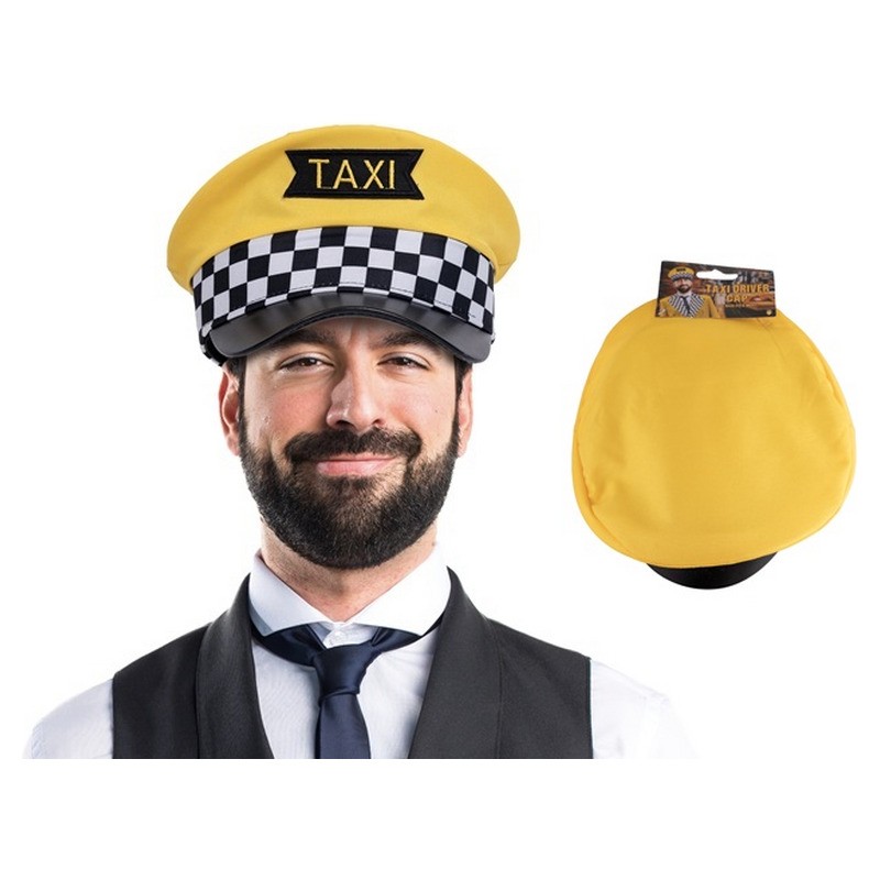 Casquette chauffeur de taxi jaune adulte