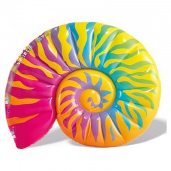 Matelas gonflable géant île coquillage multicolore 1.75x1.27m