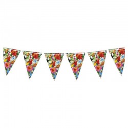 Guirlande 10 fanions motif Hawaï Tahiti 3m