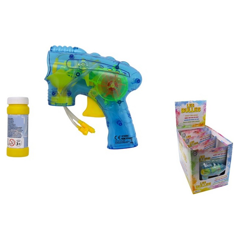 Pistolet à bulles lumineux avec réservoir mix 15cm