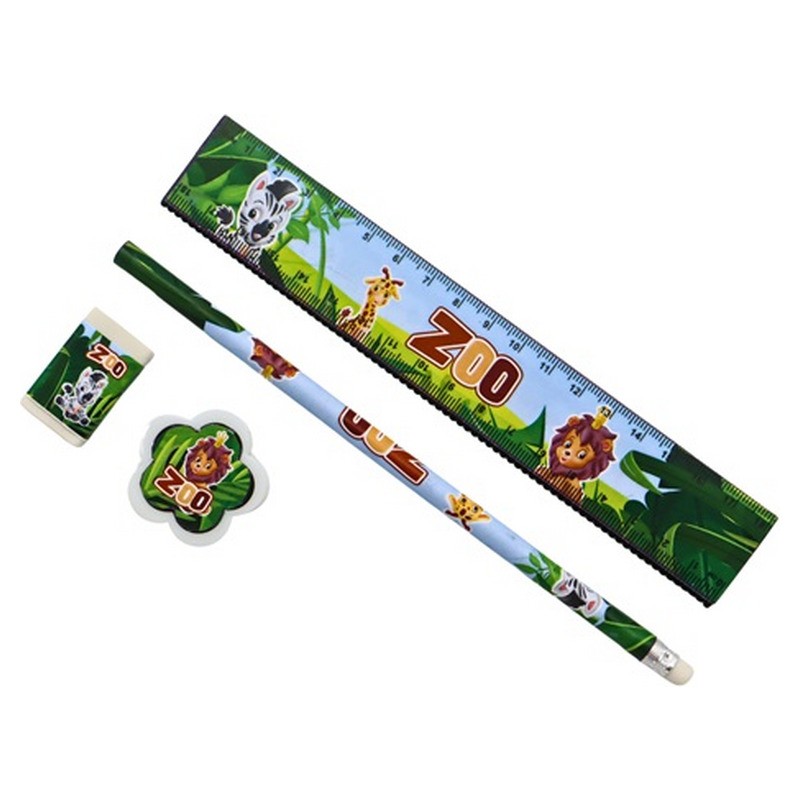 Set papeterie animaux du zoo 4 pièces