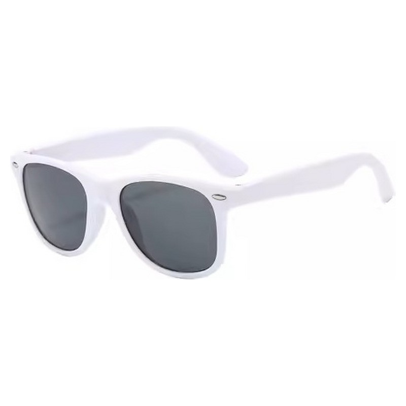 Lunettes gag style wayfarer blanc adulte