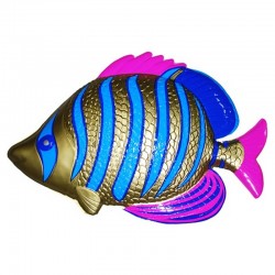 Décoration murale poisson corail multicolore 56x38cm