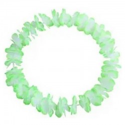 Bracelet de fleurs Tahiti Hawaï vert blanc