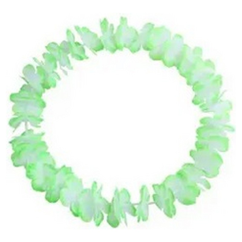 Bracelet de fleurs Tahiti Hawaï vert blanc