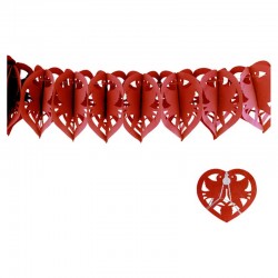 Guirlande coeurs et colombes rouge 4m