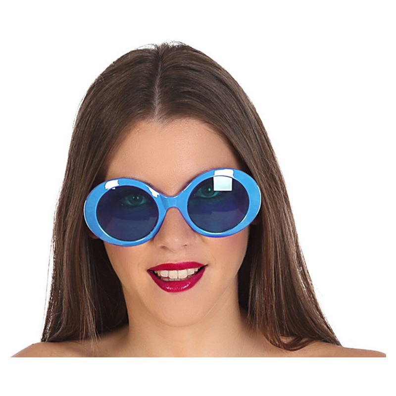 Lunettes rondes rétro vintage bleu adulte