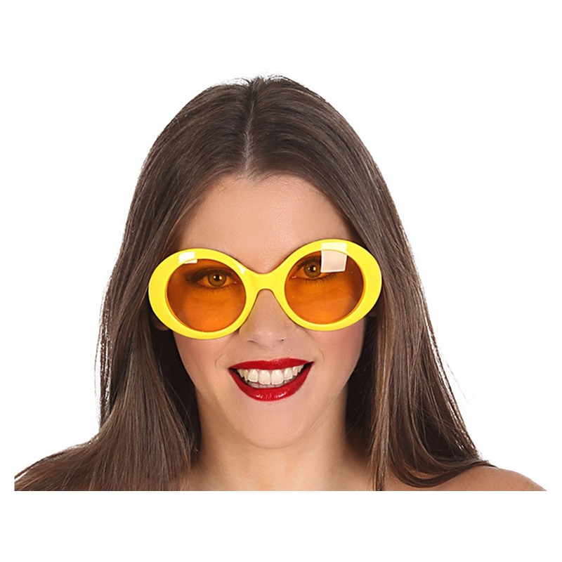 Lunettes rondes rétro vintage jaune adulte
