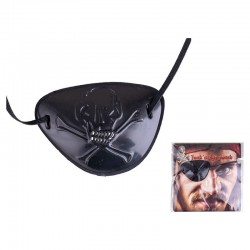 Cache-œil pirate avec motif crâne noir adulte