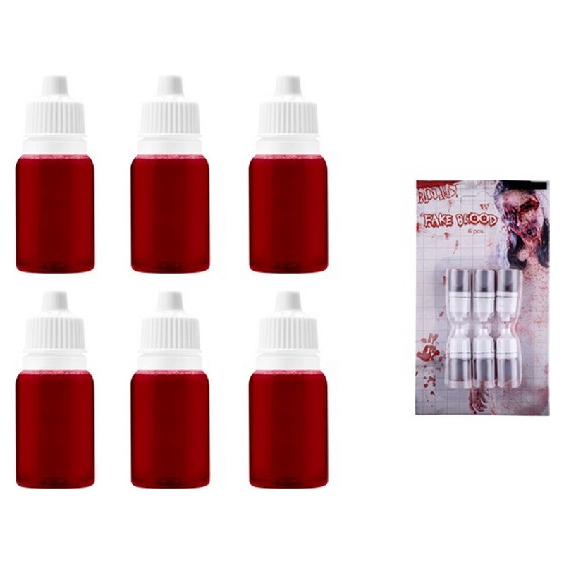 Lot de 6 minis bouteilles de faux sang 7gr