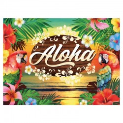 Mur d'image photocall tissu aloha beach party 2,2x1,5m