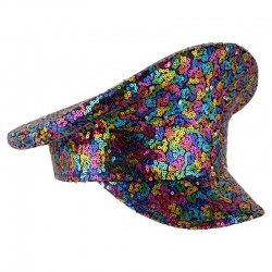 Casquette géante avec séquins multicolore adulte