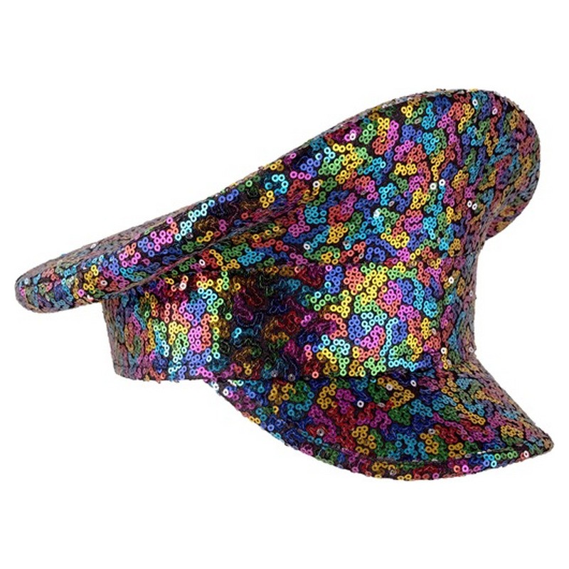 Casquette géante avec séquins multicolore adulte