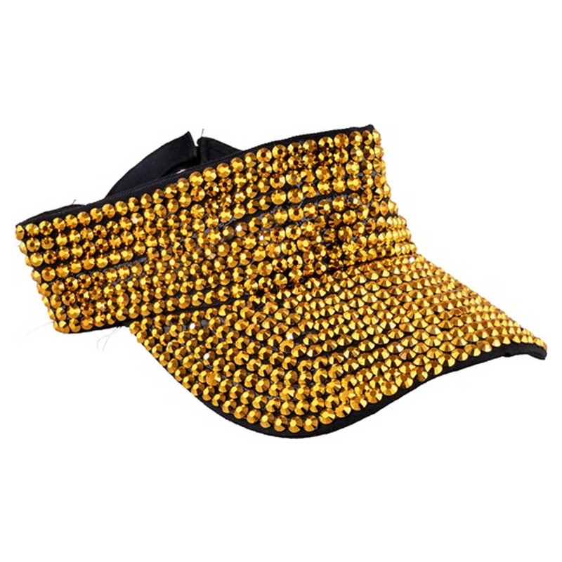 Casquette à visière avec strass or adulte