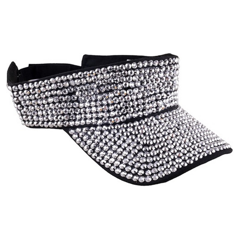 Casquette à visière avec strass argent adulte