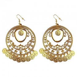 Paire de boucles d'oreilles orientales or adulte 10cm