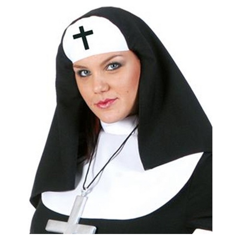 Coiffe de nonne religieuse avec motif 90x55cm