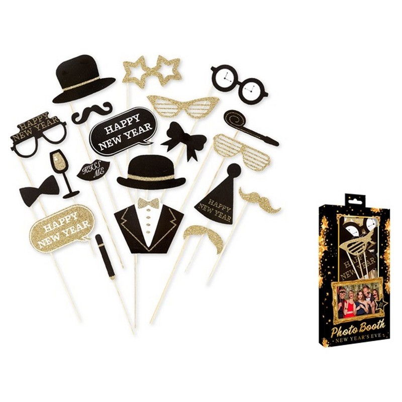 Lot de 20 masques photoprops Nouvel An mix