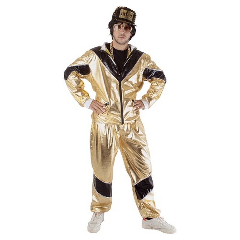 Déguisement survêtement or métallisé 2 pièces homme taille L/XL
