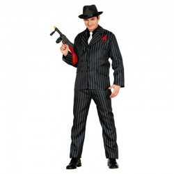 Déguisement gangster noir rayé gris 2 pièces homme taille L/XL