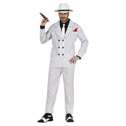 Déguisement gangster blanc rayé noir 2 pièces homme taille L/XL