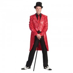Veste queue de pie à sequins rouge taille XXXL