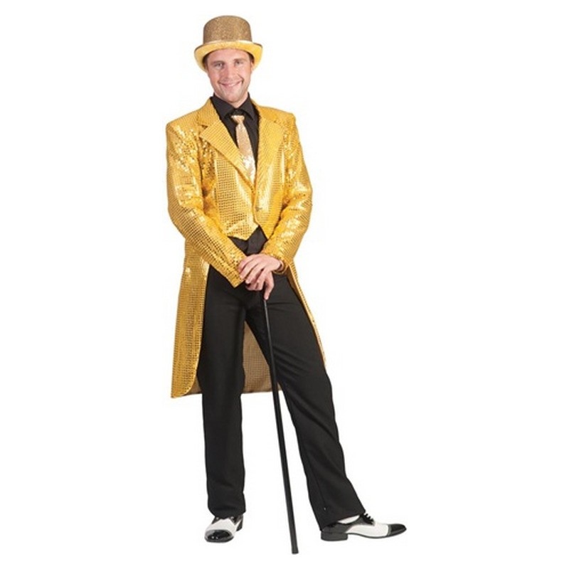 Veste queue de pie à sequins or homme taille XXXL