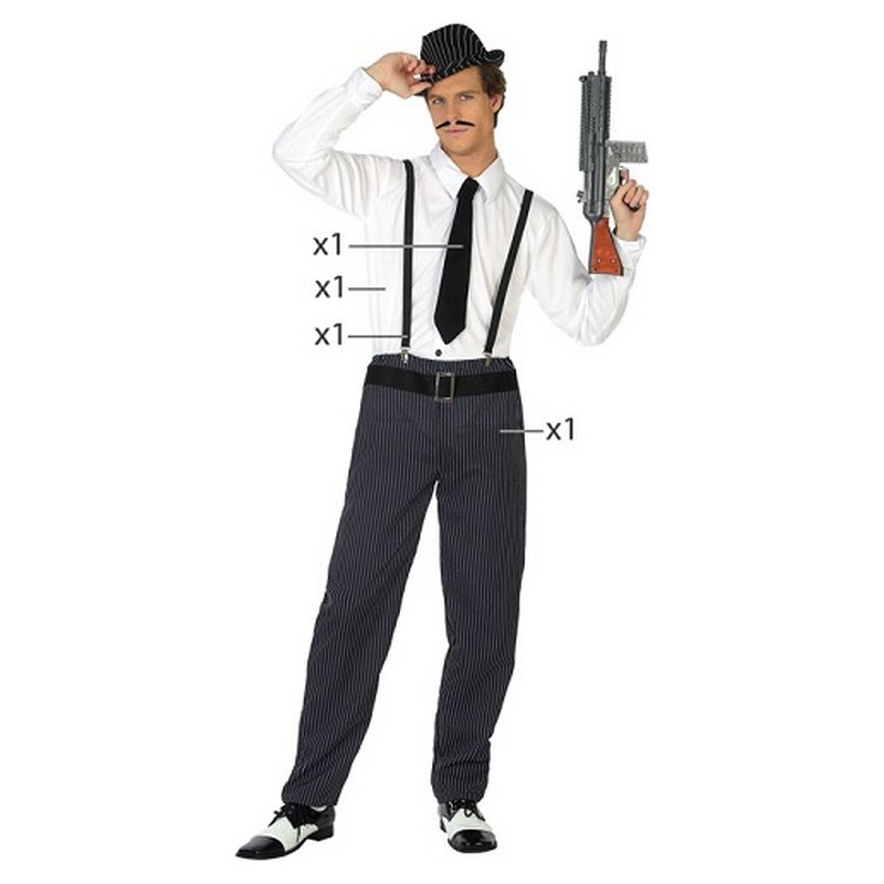Déguisement gangster 4 pièces homme taille XS/S