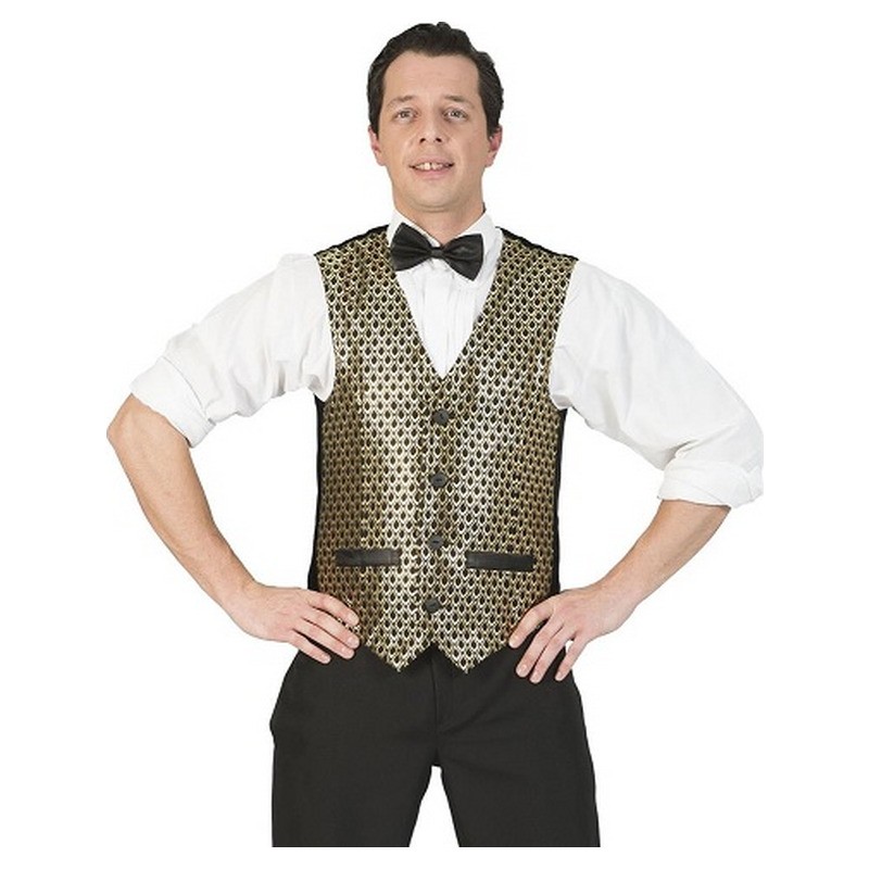 Gilet disco noir et or homme taille XXXXL