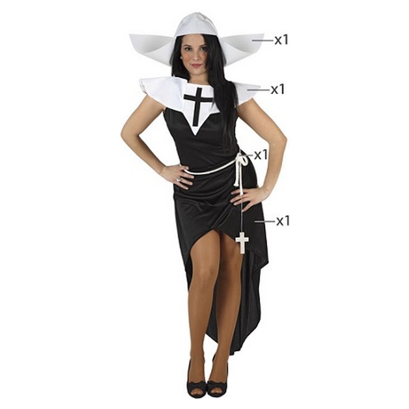 Déguisement de religieuse sexy 4 pièces femme taille XS/S