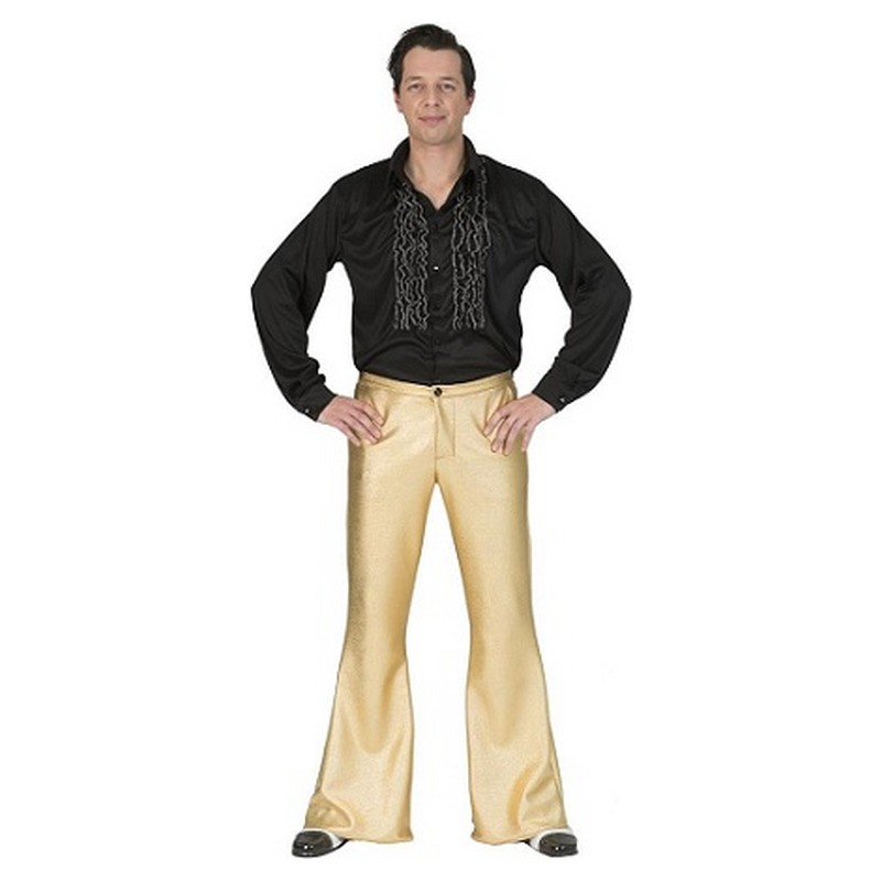 Pantalon pattes d'éléphant or homme taille M/L