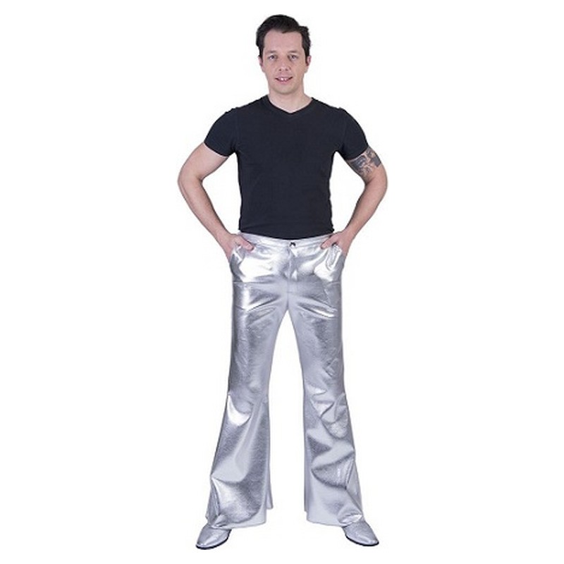 Pantalon pattes d'éléphant argent homme taille M/L