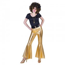 Pantalon pattes d'éléphant or femme taille S/M