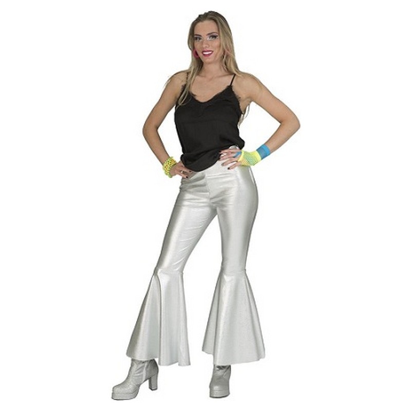 Pantalon pattes d'éléphant argent femme taille XL