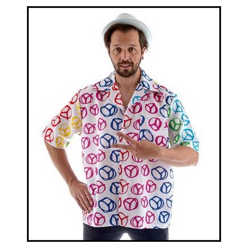 Chemise fun gag motifs « peace » taille M/L