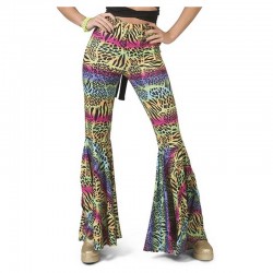 Pantalon pattes d'éléphant multicolore femme taille L