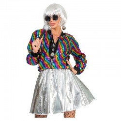 Veste bomber à sequins rainbow taille unique
