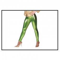 Pantalon legging effet brillant/métal vert