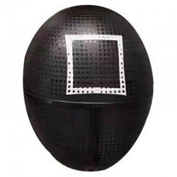 Masque coque noir motif carré adulte