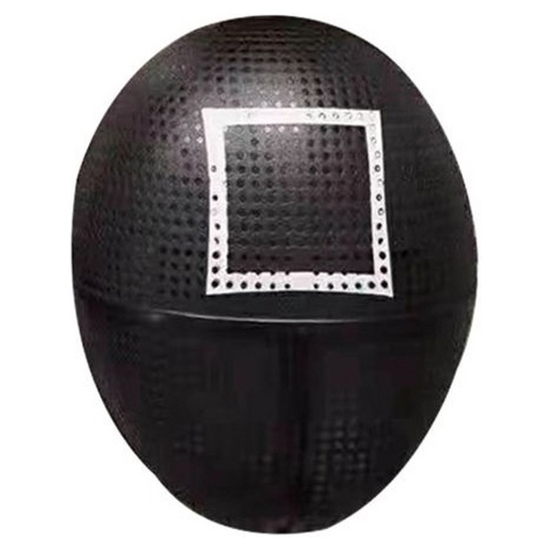 Masque coque noir motif carré adulte