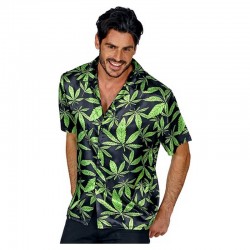 Chemise Tahiti Hawaï motif plantes vertes taille XXL