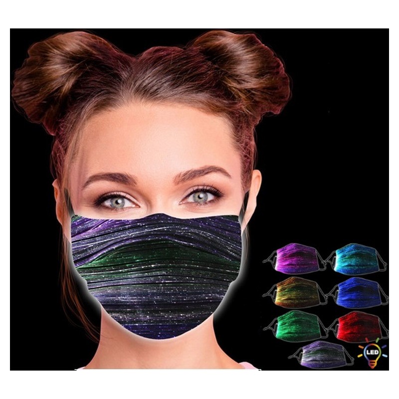 Masque textile lumineux EL LED avec filtre actif