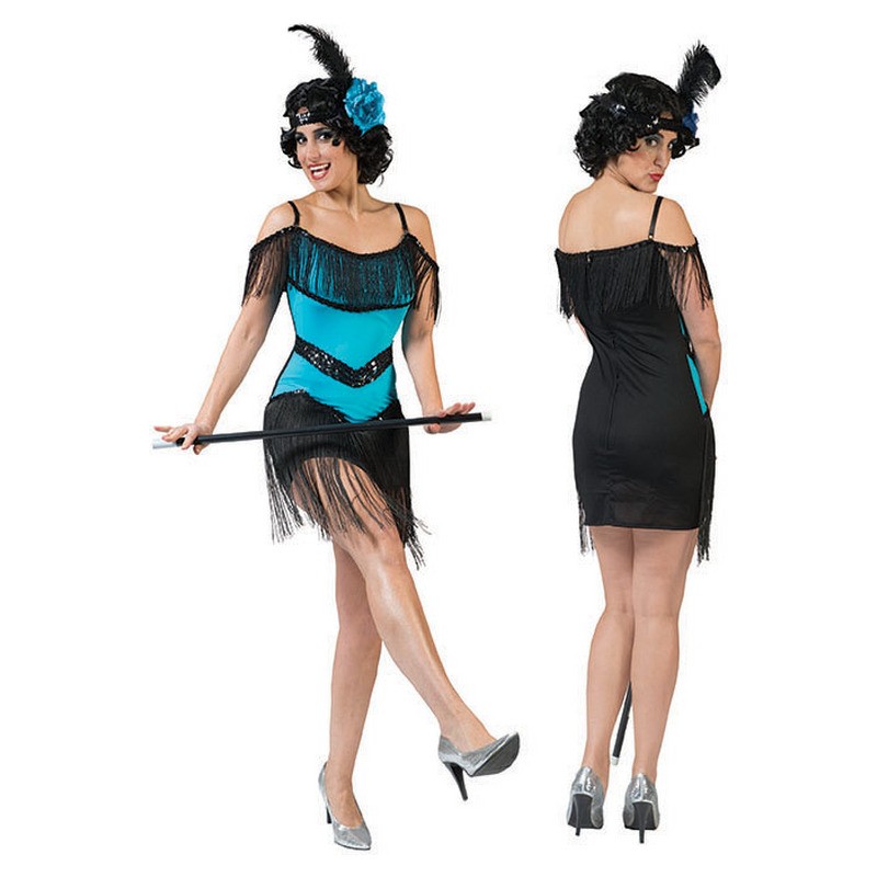 Robe Charleston bleu et noir 2 pièces taille L