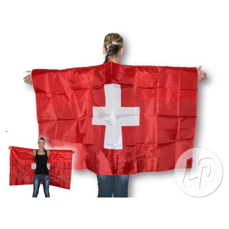 Cape poncho drapeau Suisse 90x150 cm