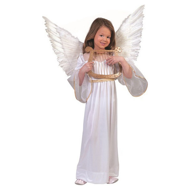 Robe d'ange avec finitions dorées fille taille 140 cm