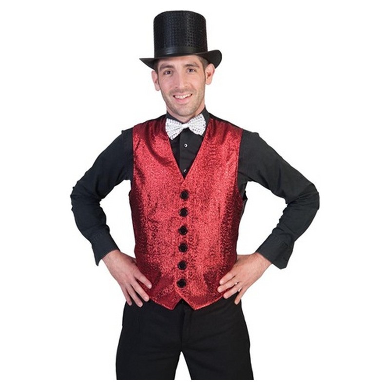 Gilet rouge à paillettes homme taille M/L